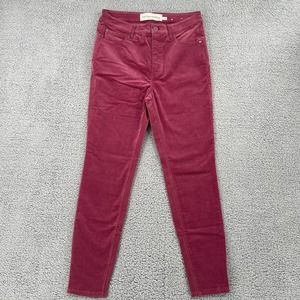 Soft Surroundings Berry Pink Corduroy High Waist Skinny Pants Size 8